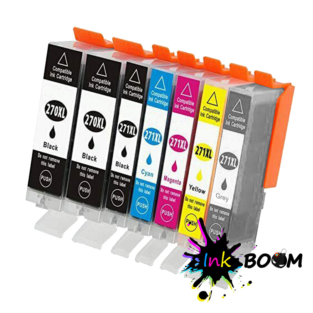 Confezione 7 cartucce inchiostro per PGI-270XL CLI-271XL PIXMA MG5722 MG6820 MG6821 TS6020 - Foto 2 di 4